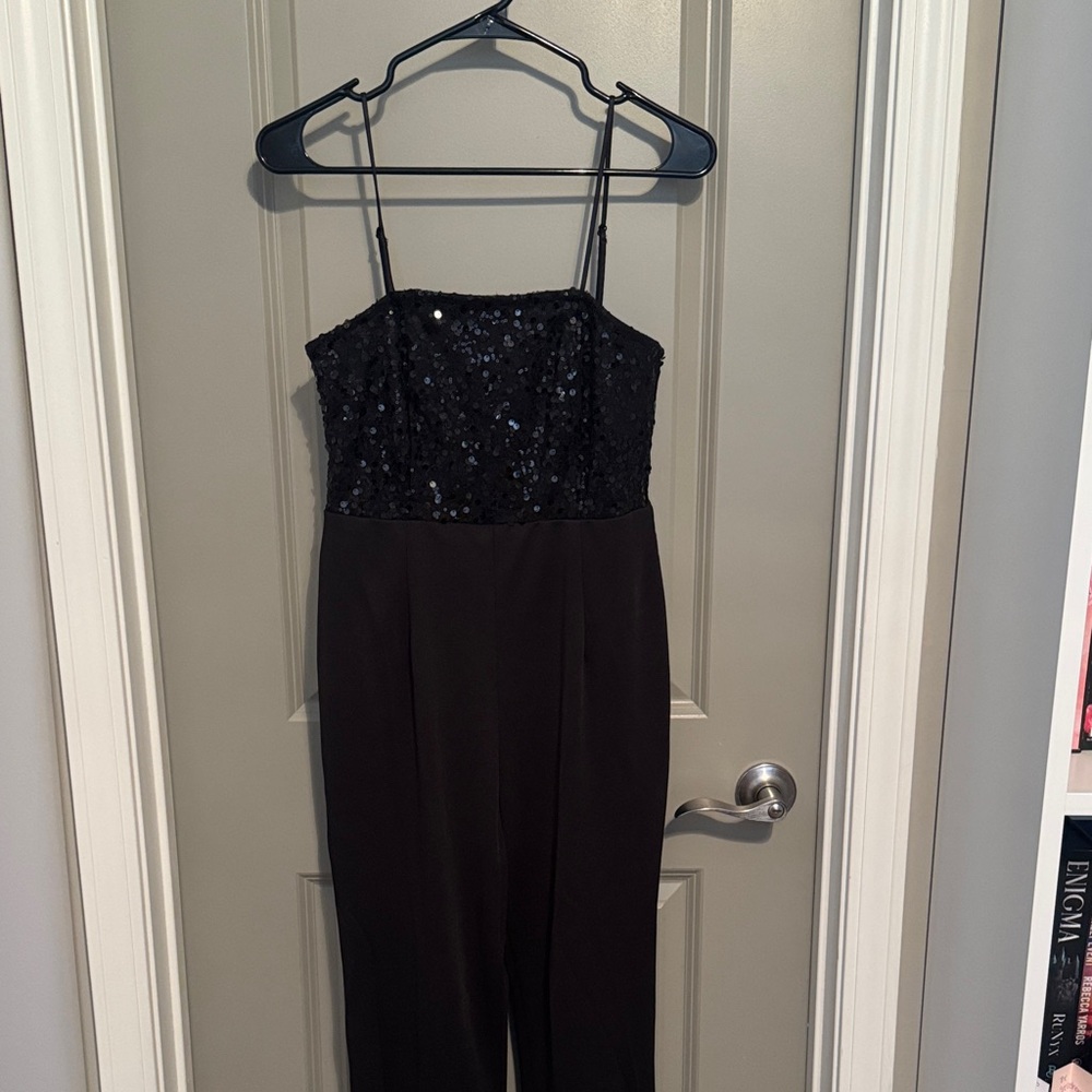 Pink Lily Black Sequin Jumpsuit